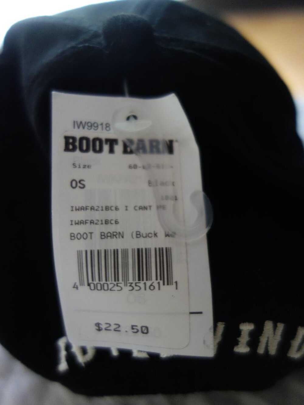 NWT IDYLLWIND Faux Suede Black Adjustable Cap “I Can’t People Today” - Picture 3 of 5